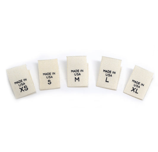 Printed Natural Cotton Size Tabs