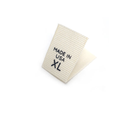 Printed Natural Cotton Size Tabs