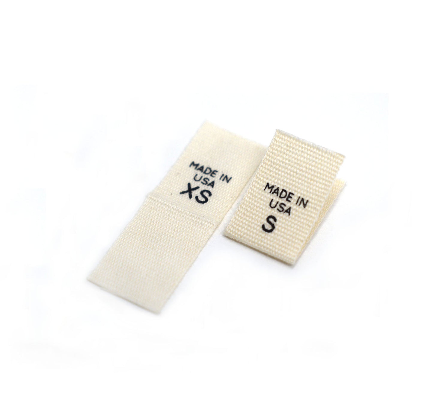 Printed Natural Cotton Size Tabs