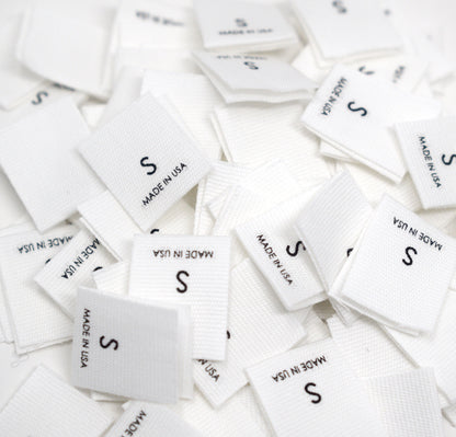 Printed White Cotton Size Tabs